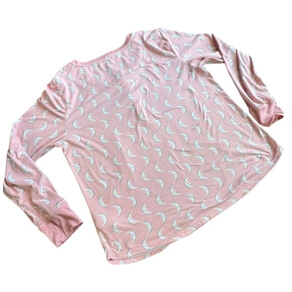 Kate Spade Moon Print Pajama Set - Size XL - Pink & White - Long Sleeve & Pants - Picture 3 of 8